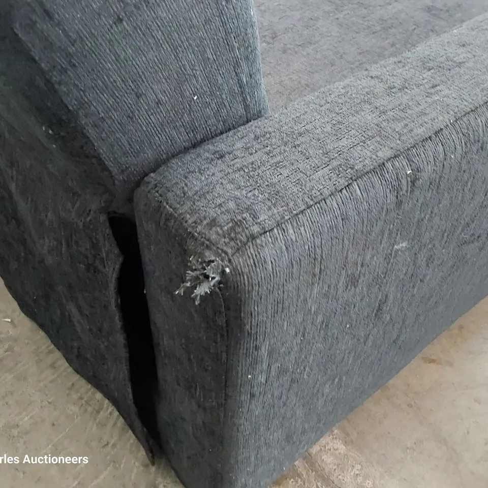 DESIGNER TWO SEATER SOFA CHARCOAL FABRIC 