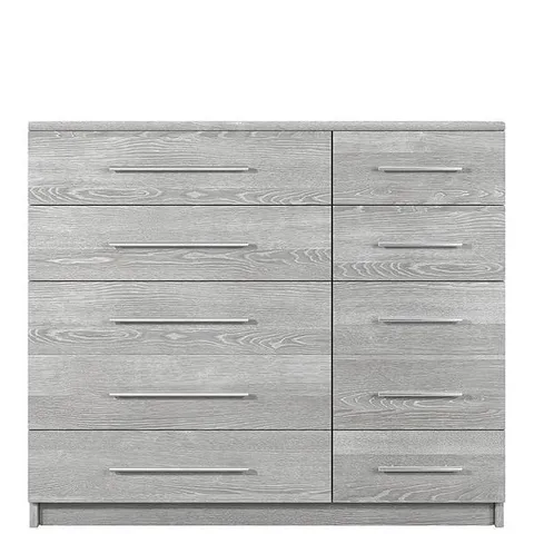 BOXED HOME ESSENTIALS - PRAGUE 5 + 5 GRADUATED CHEST OF DRAWERS - WHITE ASH (2 BOXES)