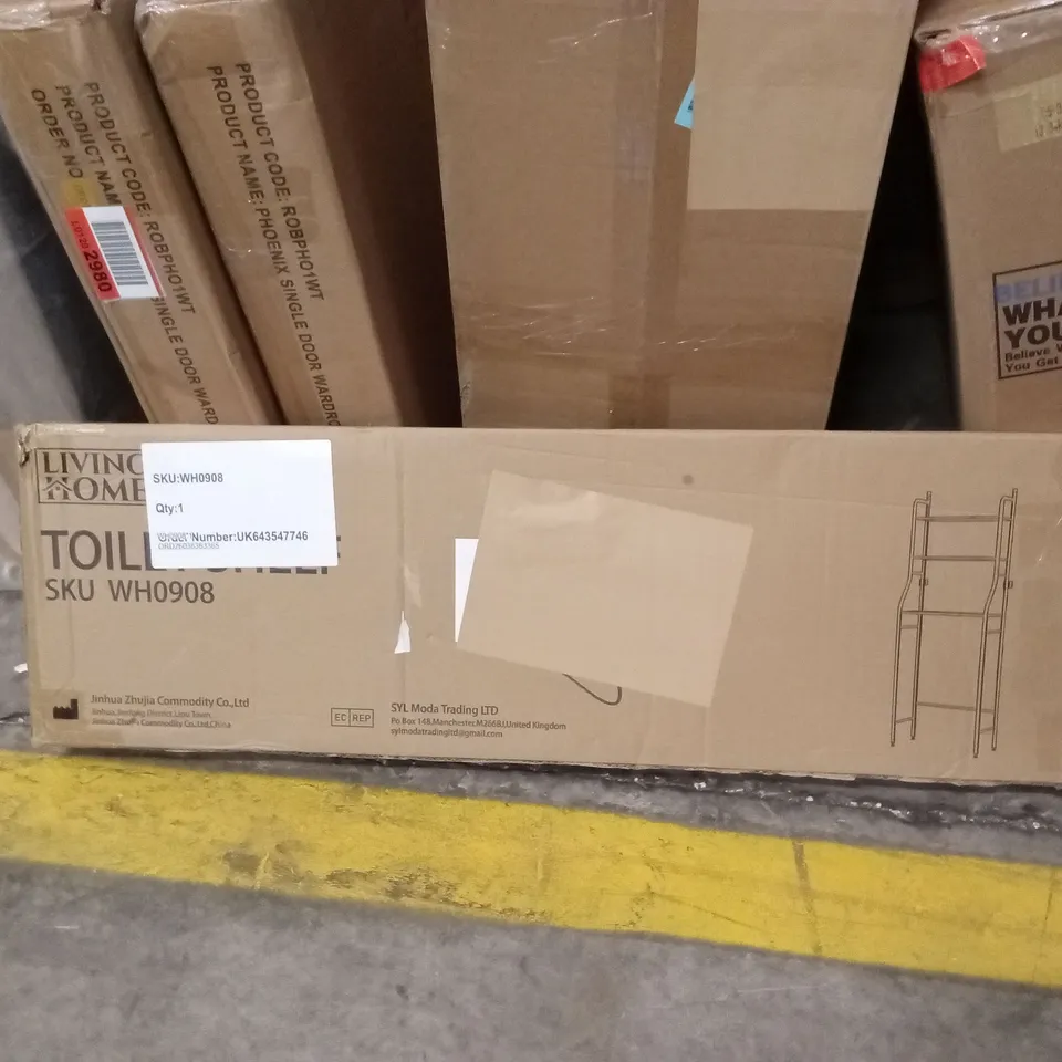 BOXED HOME LIVING TOILET SHELF - WHITE (1 BOX)