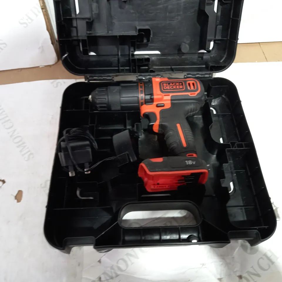 BLACK+DECKER 18 V CORDLESS 2-GEAR COMBI HAMMER DRILL POWER TOOL 