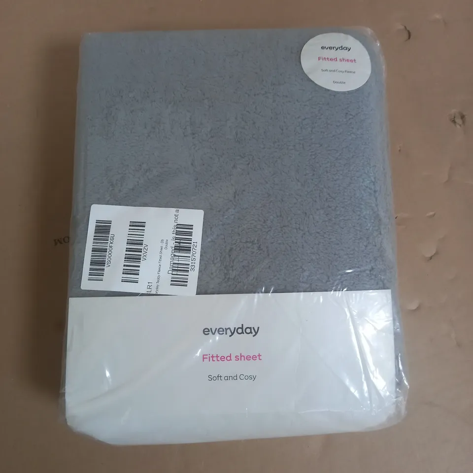 EVERYDAY FITTED SHEET IN GREY - DOUBLE