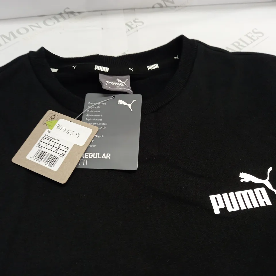 PUMA SMALL LOGO CREW JUMPER IN BLACK - EU L