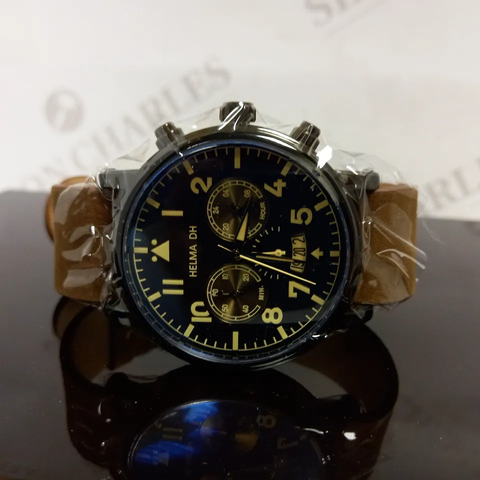 HELMA DH VINTAGE STYLE ACRYLIC STRAP WRISTWATCH RRP £750