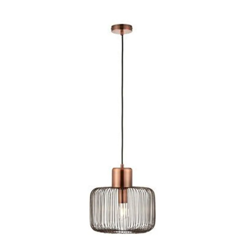 BOXED LUMINOSA NICOLA 1 LIGHT CEILING WIRE PENDANT ANTIQUE COPPER, E27