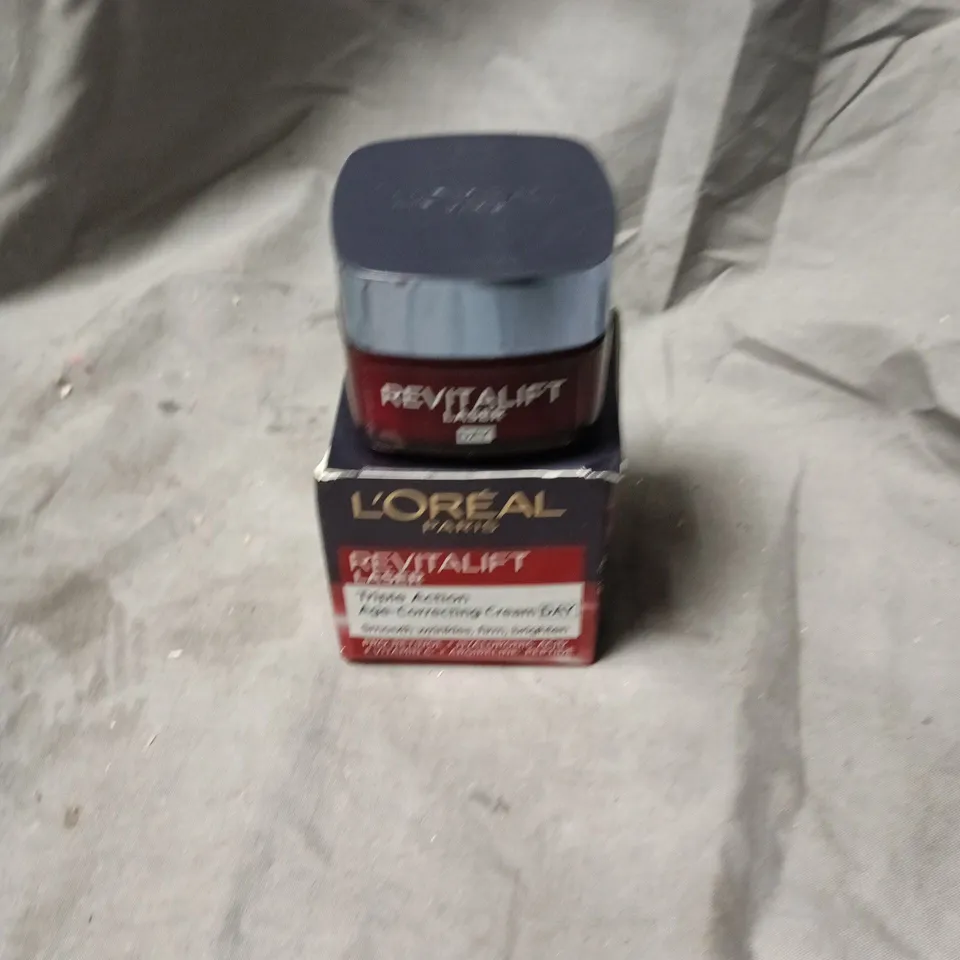 L'ORÉAL PARIS REVITALIFT LASER TRIPLE ACTION AGE CORRECTING DAY CREAM – RED JAR WITH SILVER LID (BOXED)