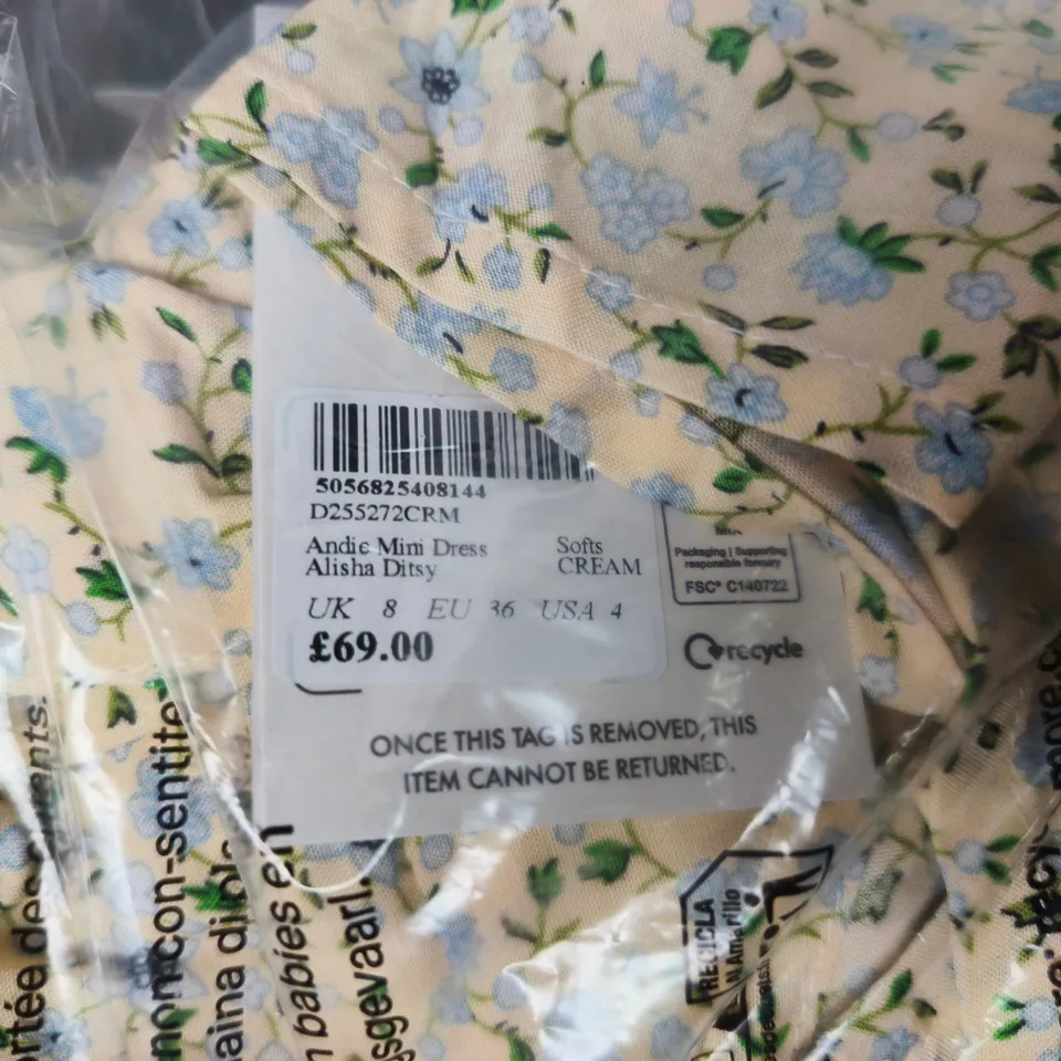 BAGGED NOBODYS CHILD ANDIE MINI DRESS - SIZE 8