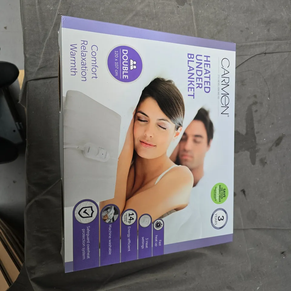CARMEN HEATED UNDER BLANKET – DOUBLE (120 X 107 CM) – BOXED