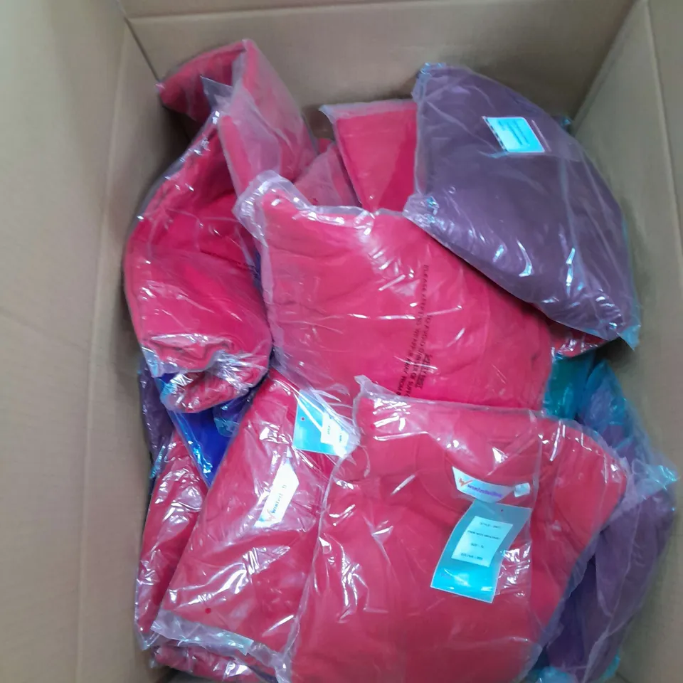 LARGE BOX OF ASSORTED SHOOL JUMPERS IN VARIOUS SIZES AND COLOURS