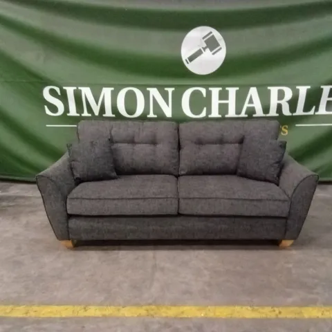 HALSTOW 3 SEATER FABRIC SOFA - CHARCOAL