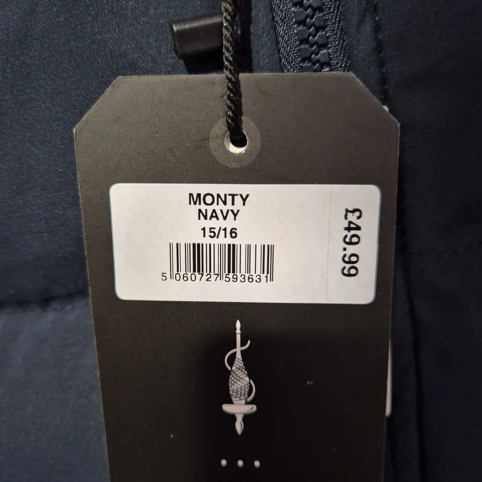 SPINDLE MONTY WATER RESISTANT KIDS' PADDED JACKET IN NAVY - UK 15-16