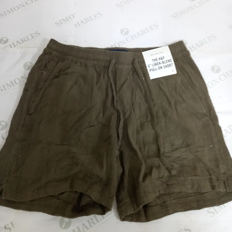 ABERCROMBIE & FITCH 6' LINEN BLEND PULL ON SHORTS - SMALL