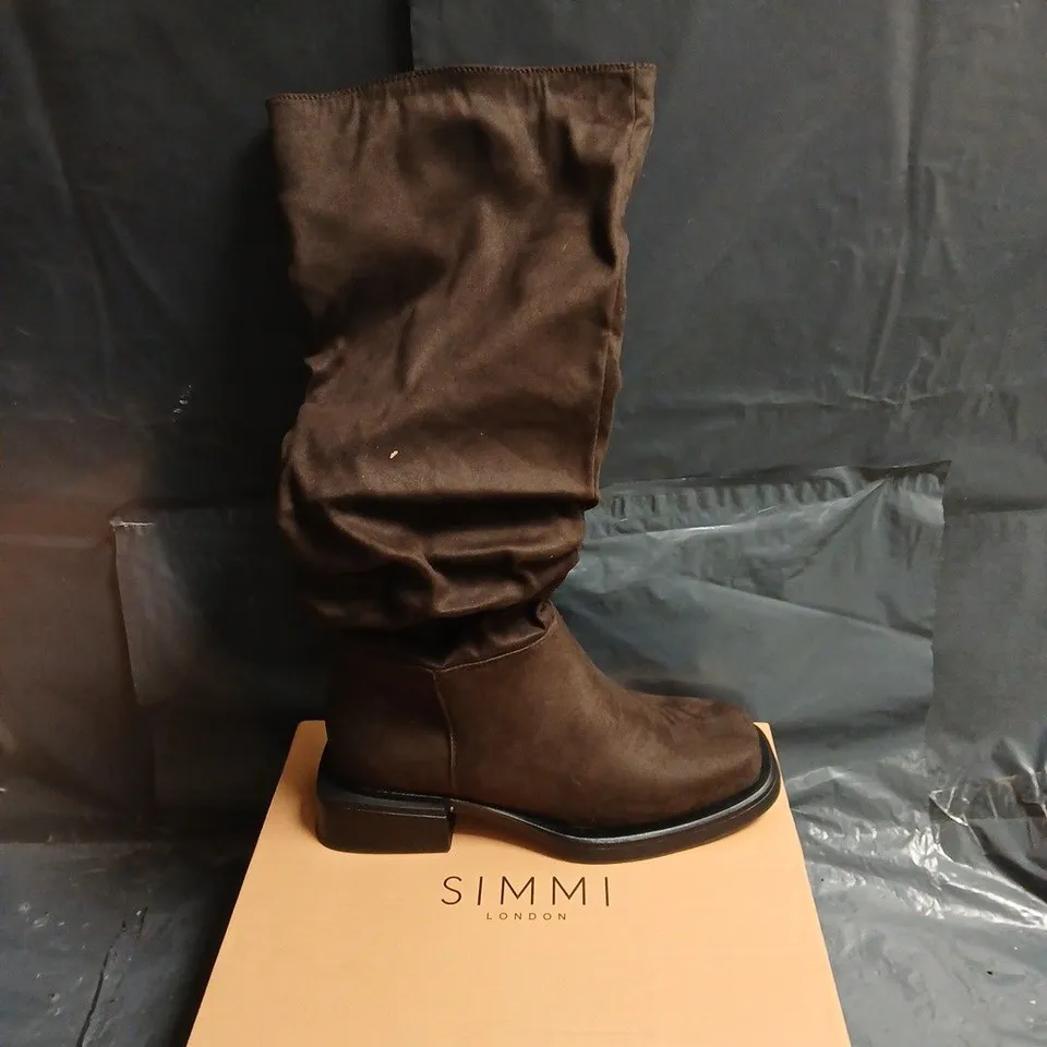 SIMMI LONDON BROWN SUEDE KNEE-HIGH BOOTS UK 5