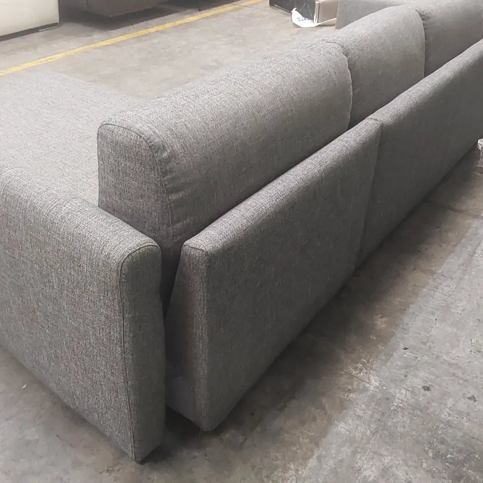 QUALITY DESIGNER ITALIAN MADE FABRIC CORNER CHAISE STORAGE SOFA - GREY
