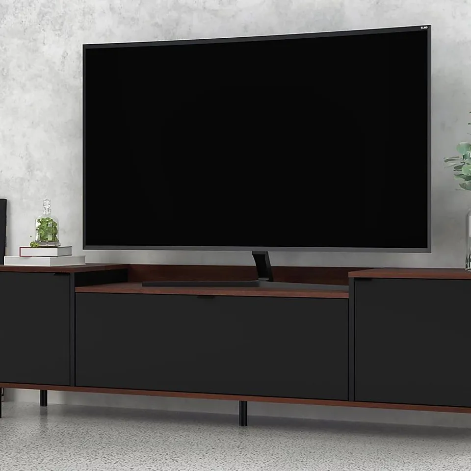 BRAND NEW BOXED MINT ESSENTIALS BROOKLYN BLACK TV UNIT- 170cm (1 BOX)