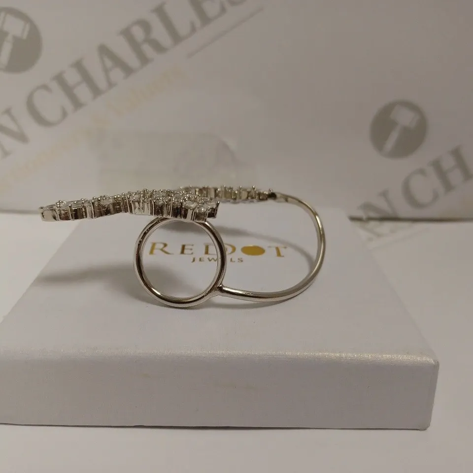 RED DOT JEWELS SILVER RING WITH SPARKLE STONES