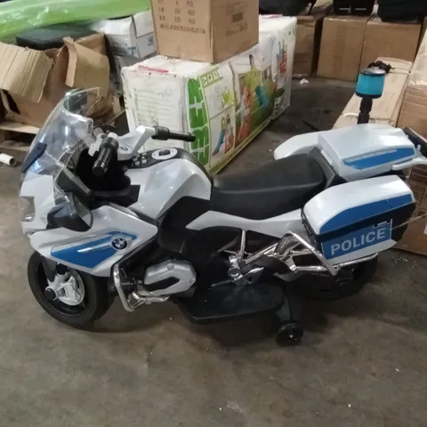 KIDS RIDE ON ELECTRIC BMW POLICE BIKE 12V WITH LOUD SPEAKER