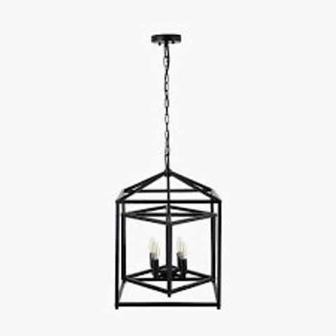 BOXED ANIS BLACK METAL 4 LIGHT CUBE PENDANT