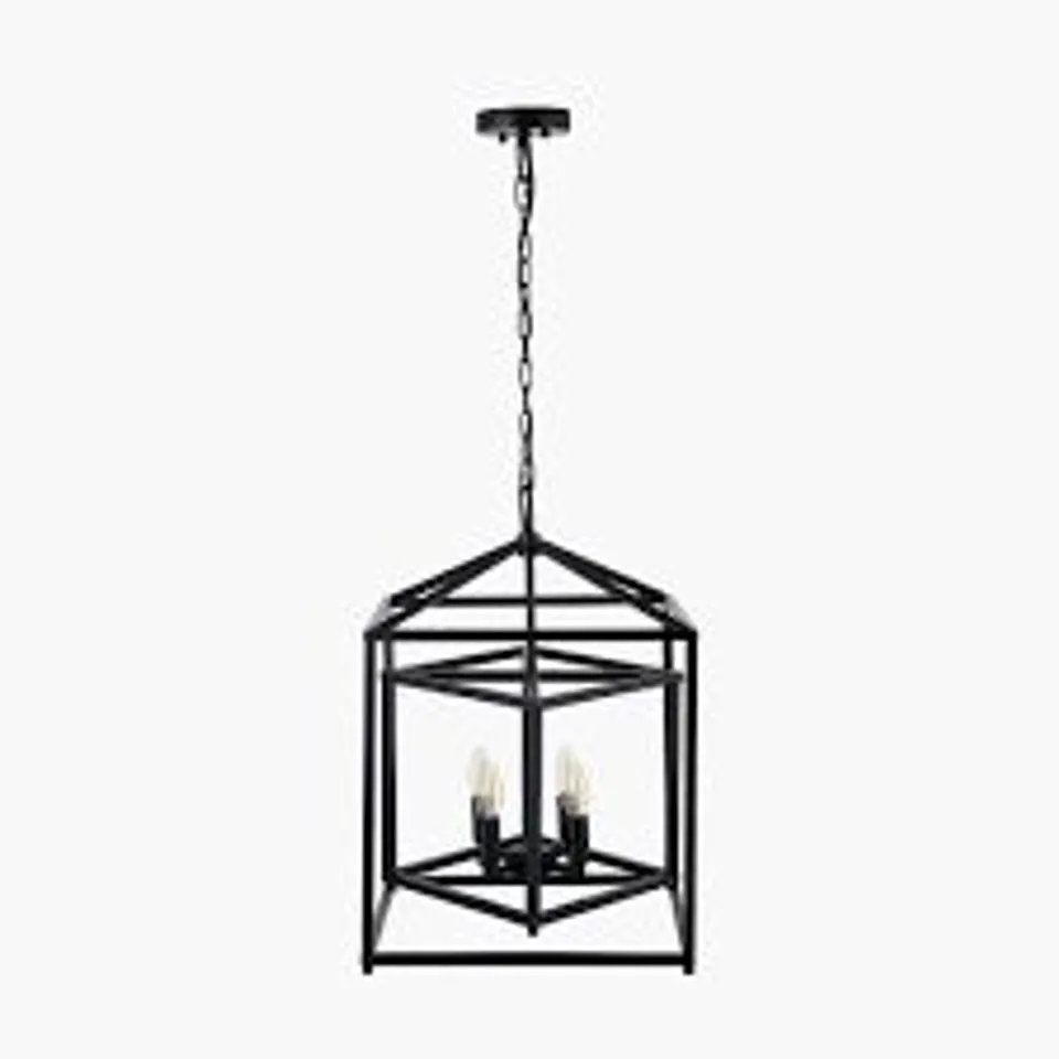 BOXED ANIS BLACK METAL 4 LIGHT CUBE PENDANT