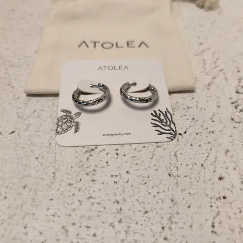 ATOLEA JEWELLERY SILVER HOOP EARRINGS – BLUE STONE ACCENT