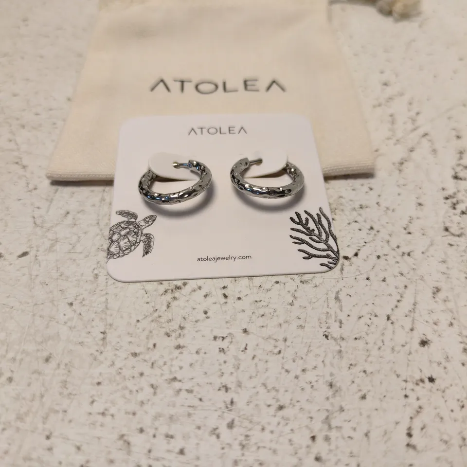 ATOLEA JEWELLERY SILVER HOOP EARRINGS – BLUE STONE ACCENT
