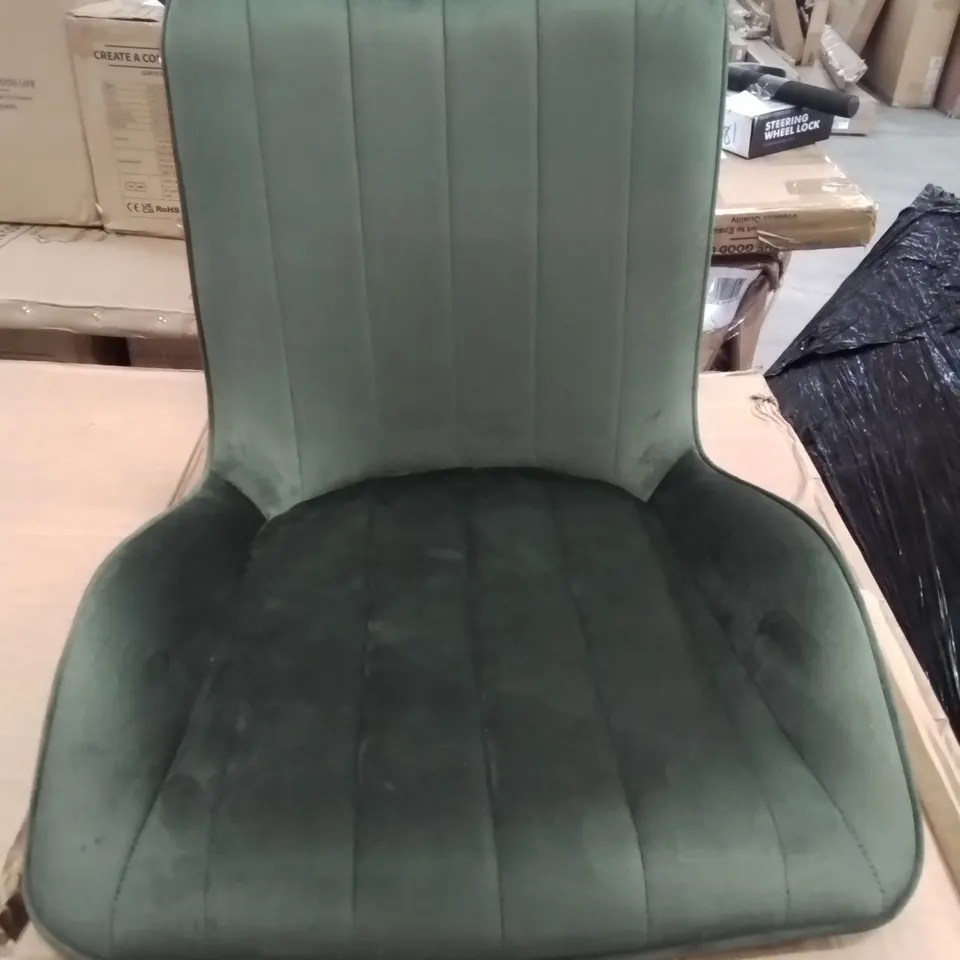 BOXED PAIR OF OLIVE GREEN SIDE/DINING CHAIRS 