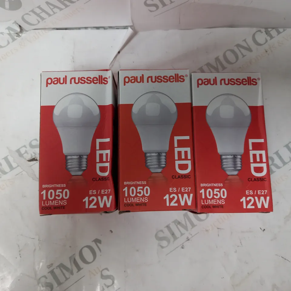 BOX OF 6 PAUL RUSSELLS CLASSIC LED 12W COOL WHITE BULBS