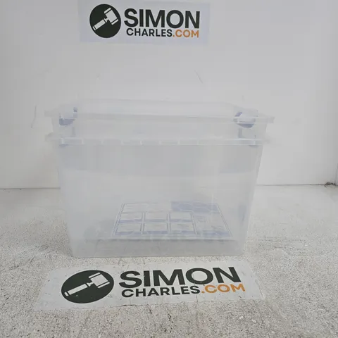 SET OF 2 33.5L NESTABLE STORAGE BOXES WITHOUT LIDS