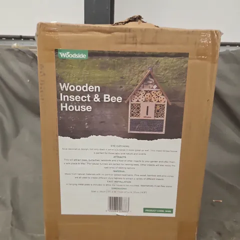 WOODSIDE WOODEN INSECT & BEE HOUSE – GARDEN ORNAMENT (BOXED)