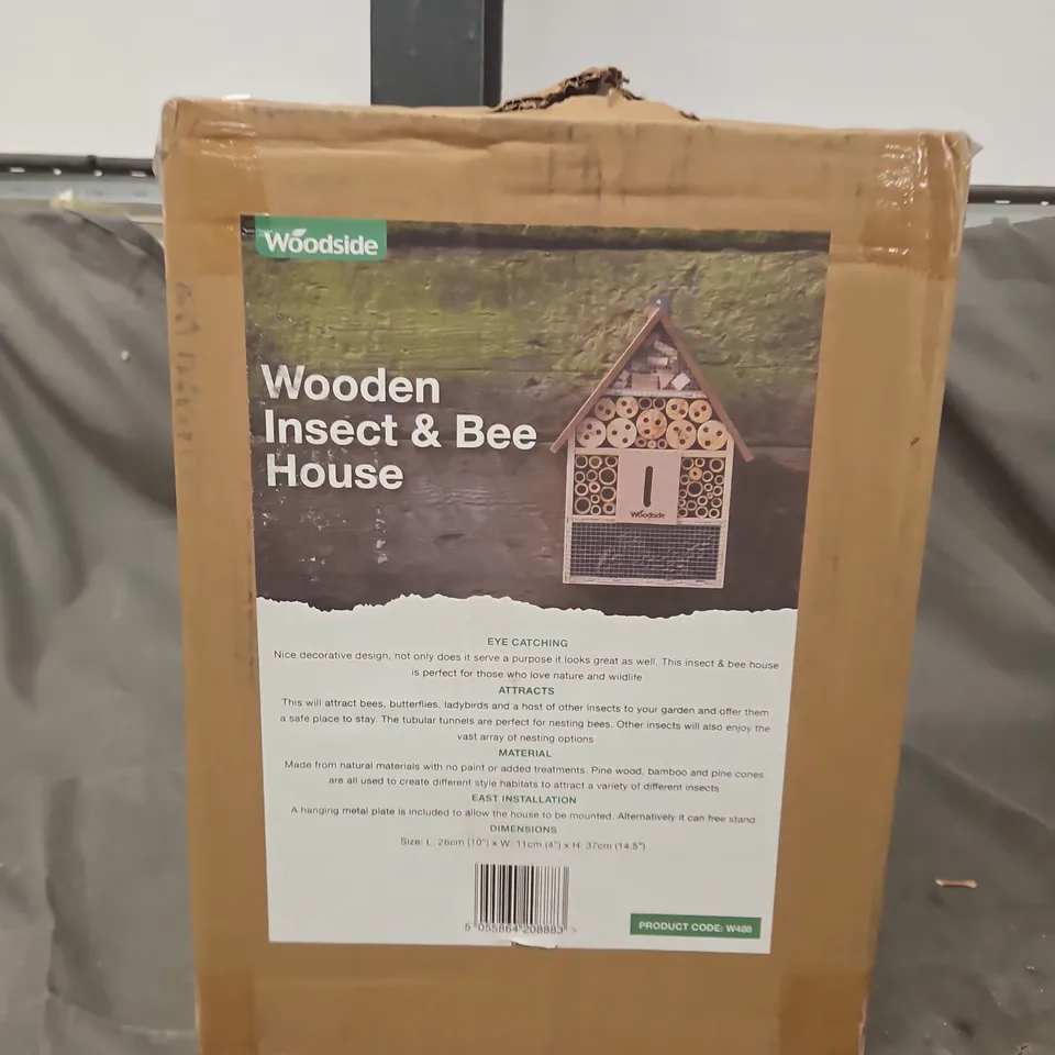 WOODSIDE WOODEN INSECT & BEE HOUSE – GARDEN ORNAMENT (BOXED)