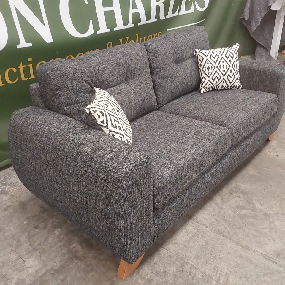 PRENT FABRIC 3 SEATER SOFA - CHARCOAL  RRP £899