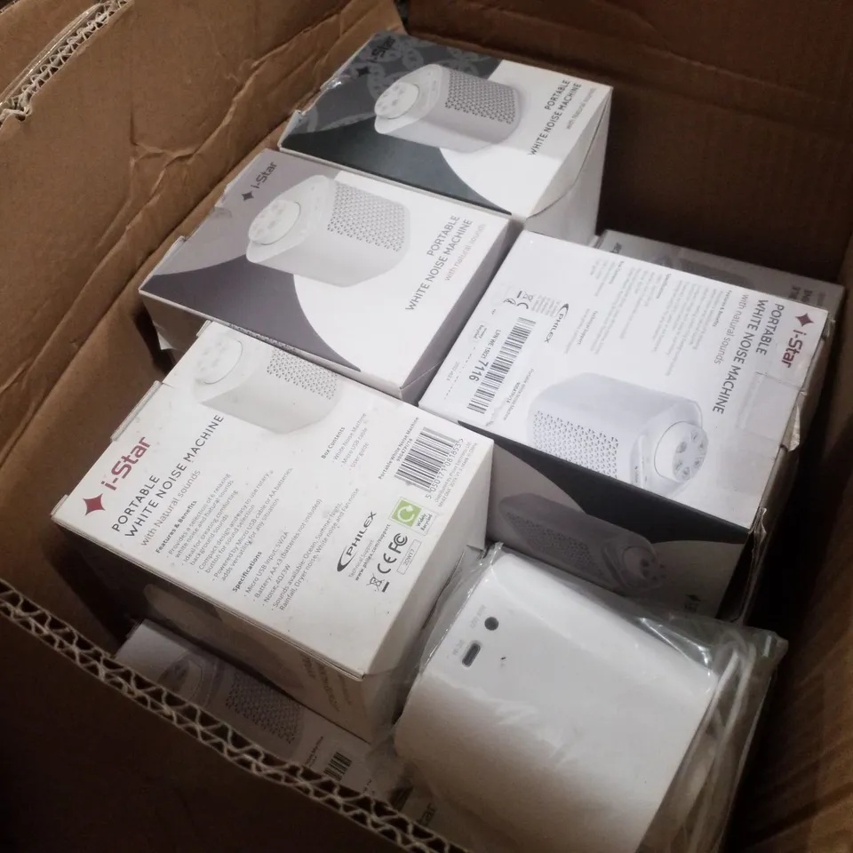 PALLET CONTAINING ASSORTED ELECTRICAL PRODUCTS INCLUDING BEDSIDE ALARM CLOCK WITH WIRELESS CHARGING, PORTABLE RADIOS & PORTABLE WHITE NOISE MACHINES