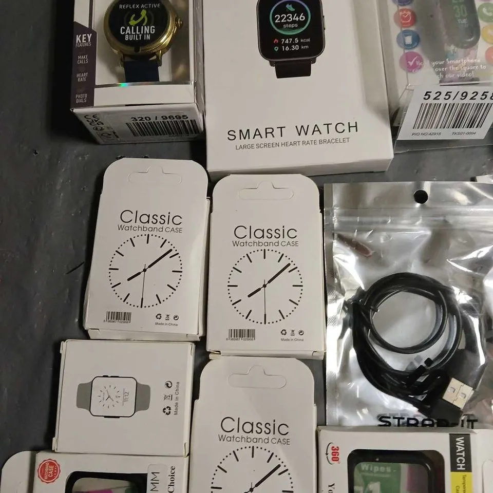 LOT OF ASSORTED SMART WATCHES AND WATCH ACCESSORIES