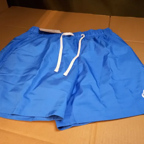 NIKE VIBRANT BLUE/LOGO FITNESS SWIM SHORTS - MEDIUM