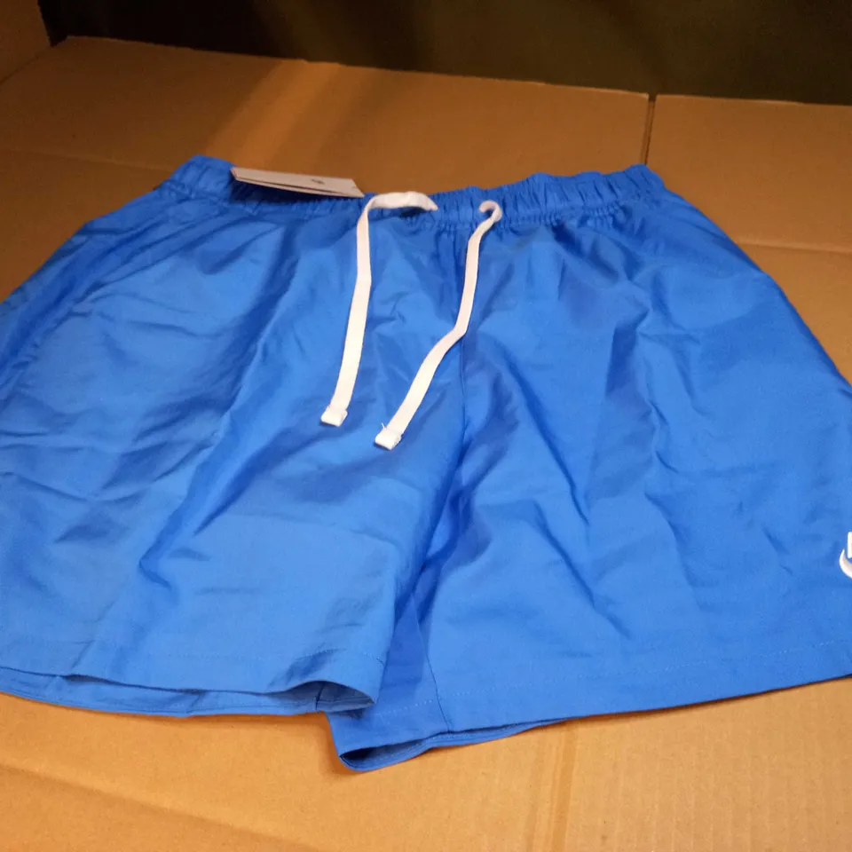 NIKE VIBRANT BLUE/LOGO FITNESS SWIM SHORTS - MEDIUM