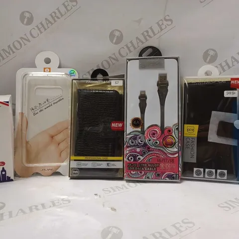 LOT OF APPROX 12 ASSORTED PHONE ACCESSORY ITEMS TO INCLUDE SAMSUNG GALAXY S9+ BLACK FLIP CASE, IBRIT HOME CHARGER, ANKER WIRELESS CHARGER, ETC