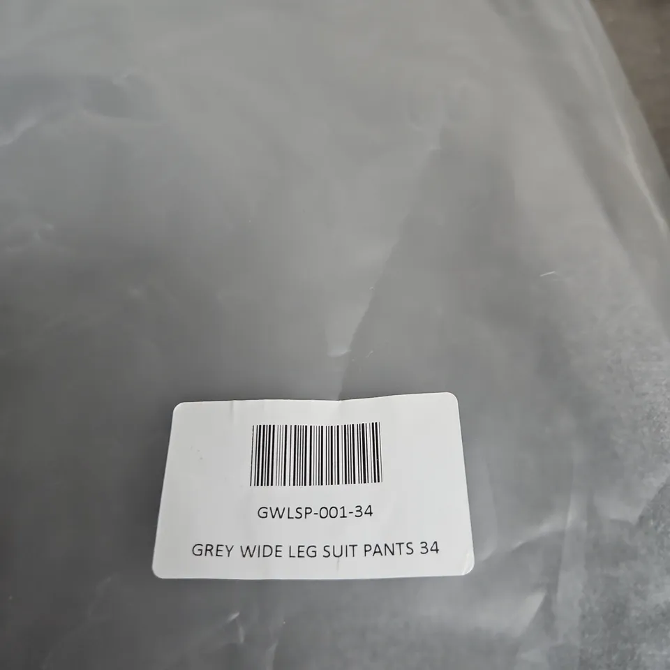 SHINZO GREY WIDE-LEG SUIT TROUSERS, WAIST 34