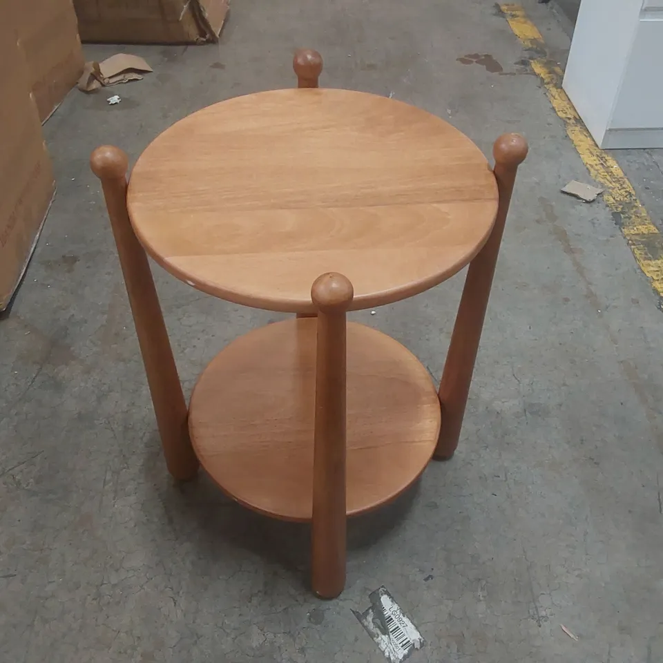 PABLO SOLID WOOD END TABLE WITH 2-TIER STORAGE