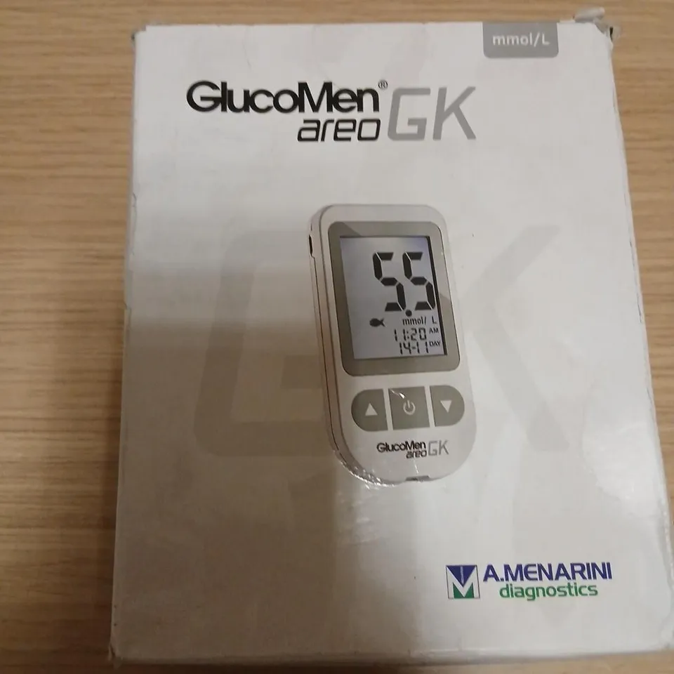 GLUCOMEN AREO GK BLOOD GLUCOSE METER – BOXED (A. MENARINI DIAGNOSTICS)