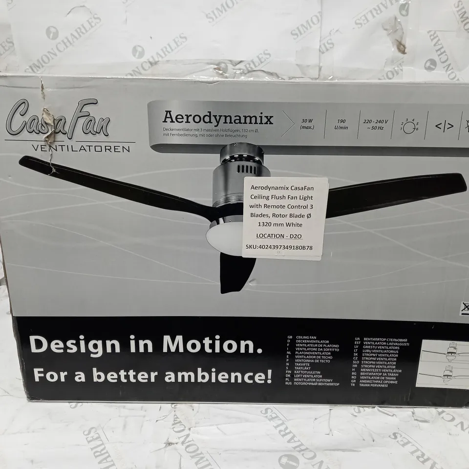 BOXED AERODYNAMIX CASEFAN CEILING FLUSH FAN LIGHT