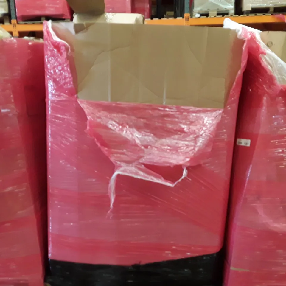 PALLET TO CONTAIN AN ASSORTMENT OF HOUSEHOLD ITEMS TO INCLUDE SHOWER PANEL, FRUIT JUICER, MINI CHAIN SAW AND ALL TERRAIN FOLDING WAGON ECT