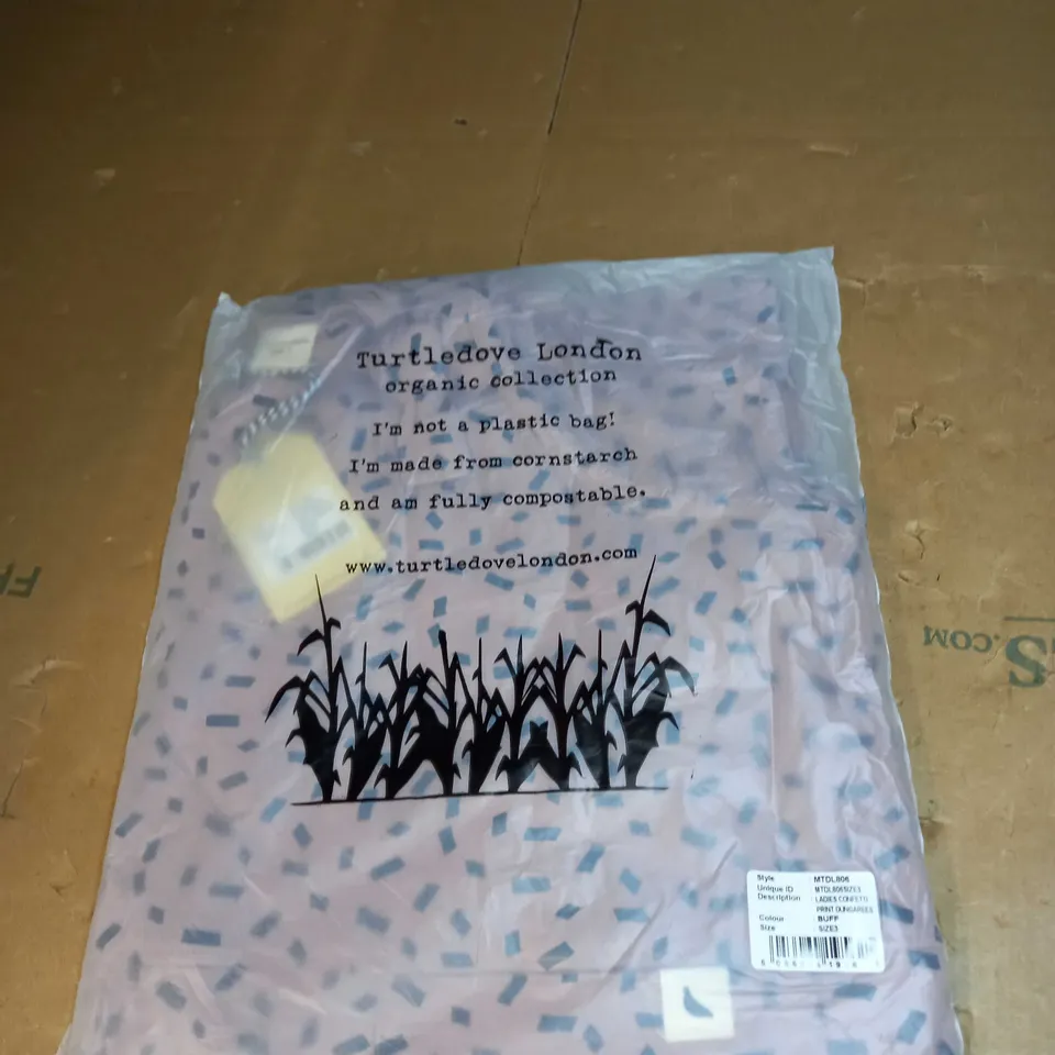 TURTLEDOVE LADIES CONFETTI PRINT DUNGAREE'S SIZE 3