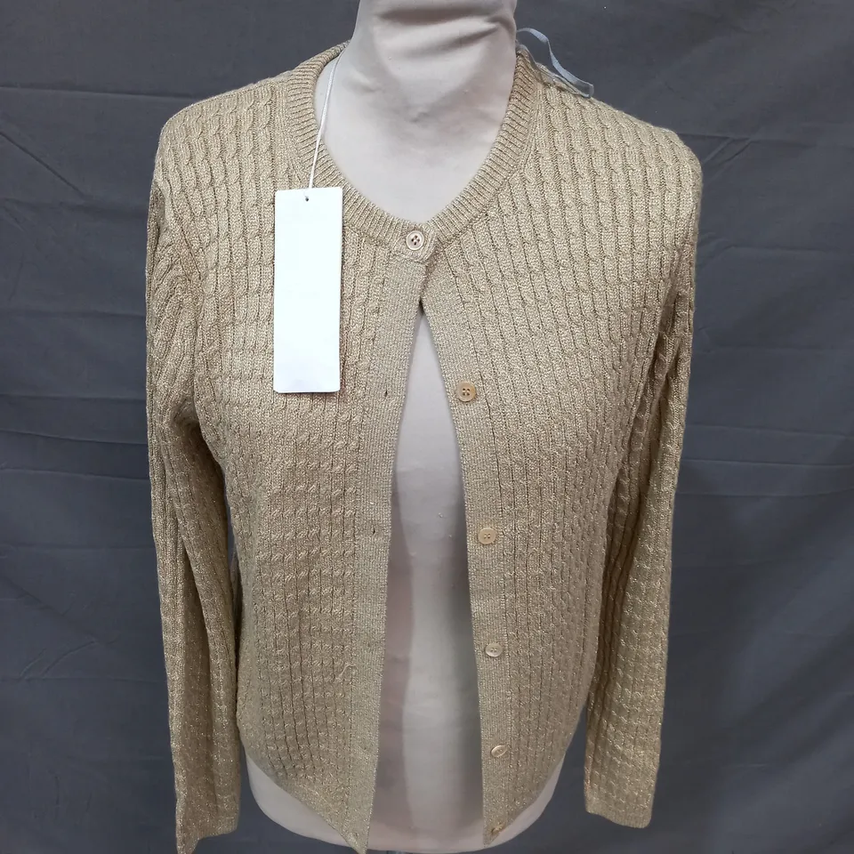 ARKET GOLDEN BUTTON UP JACKET - SMALL