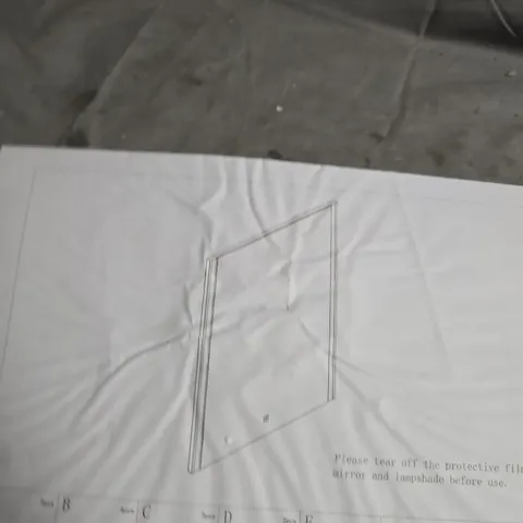 RECTANGULAR WALL MIRROR WITH LAMPSHADE – BOXED FLAT-PACK