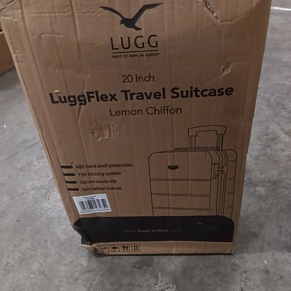 BOXED KEPLIN LUGG 20 INCH LUGGFLEX TRAVEL SUITCASE LEMON CHIFFON COLOUR 