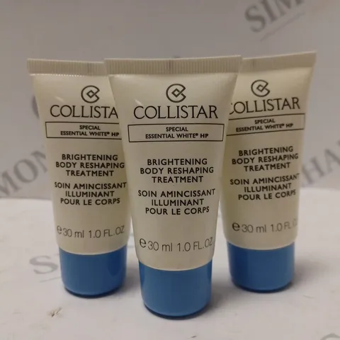 BOX OF APPROX 70 X 30ML COLLISTAR BRIGHTENING BODY RESHAPING TREATMENT 