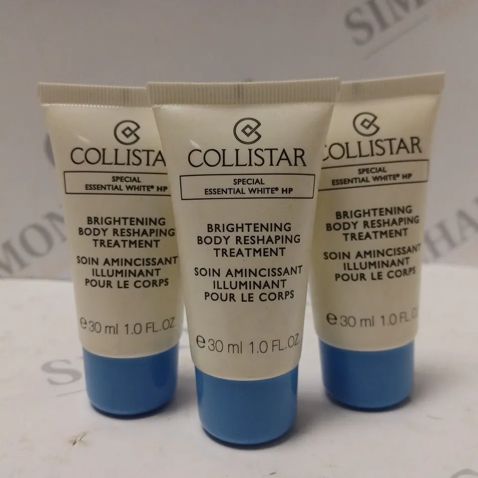 BOX OF APPROX 70 X 30ML COLLISTAR BRIGHTENING BODY RESHAPING TREATMENT