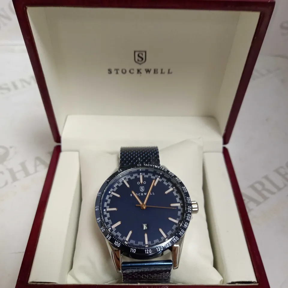 STOCKWELL DATE DIAL TWO TONE MESH STRAP WRISTWATCH RRP £650