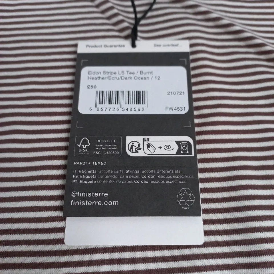 FINISTERRE ELDON STRIPE L/S TEE - UK 12