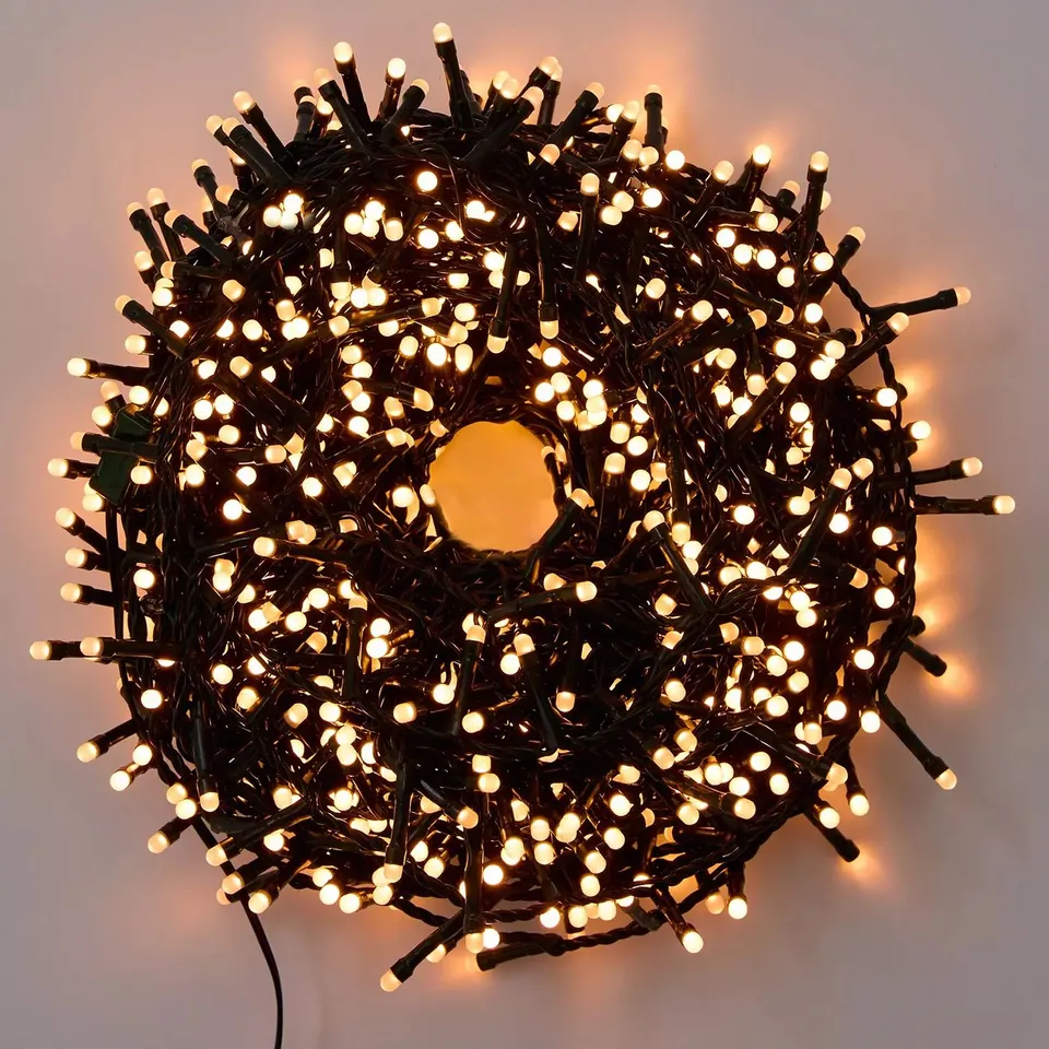 1000 WARM WHITE GLOW WORM CHRISTMAS LIGHTS