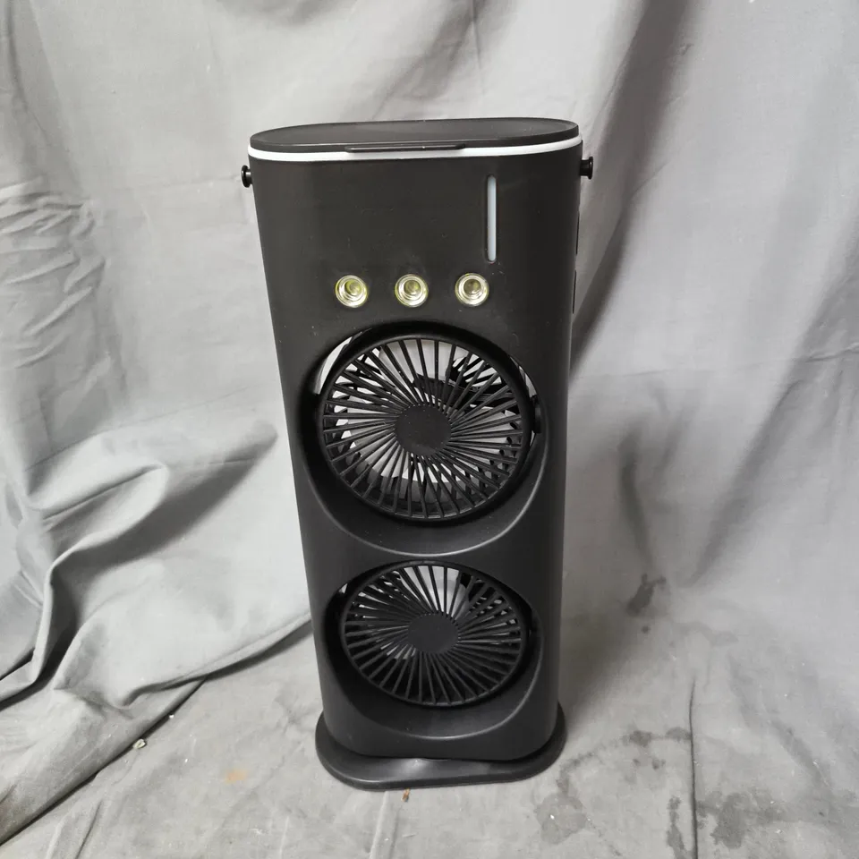 DOUBLE-ENDED SPRAY FAN – PORTABLE DUAL-FAN MISTING TOWER (BOXED)
